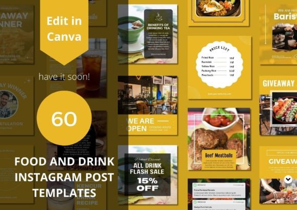 60 Food and Drink Templates to Elevate Your Instagram