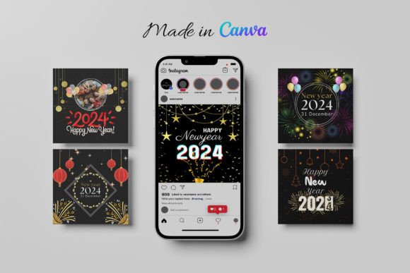 Elevate Your Feed: 2024 New Year Instagram Post Templates