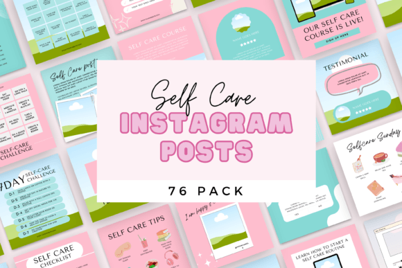 Elevate Your Social Media Strategy with 76 Self-Care Canva Templates