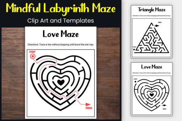 Mindful Shapes Maze Clip Art Templates for Creative Focus