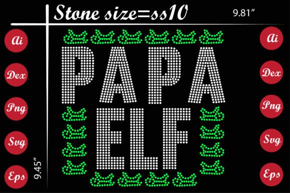 Papa Elf Rhinestone Templates: Sparkle Up Your Holiday Crafts