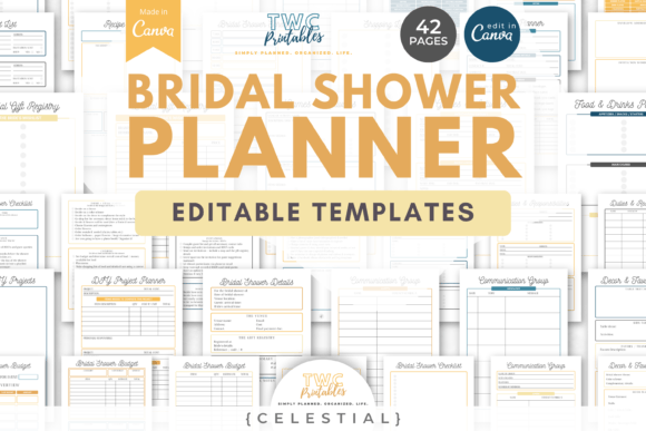 Plan the Perfect Party with Bridal Shower Planner Canva Templates CE