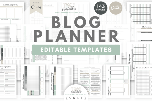 Streamline Your Blog: The SAGE Planner Kit for Canva