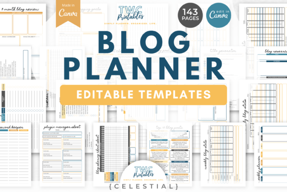 Transform Your Creative Workflow: Mastering Content with Blog Planner Canva Templates CELESTIAL