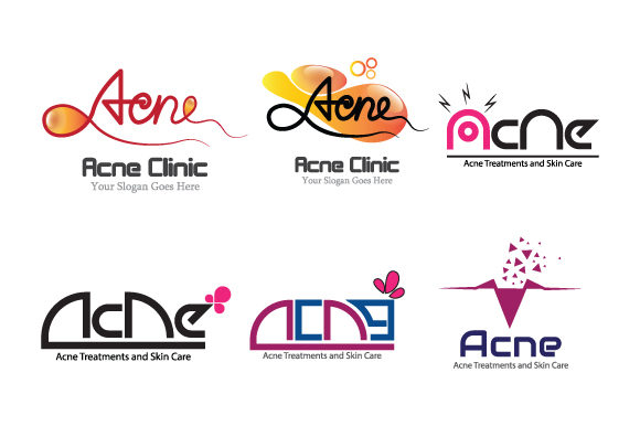 Vector Acne Logo Design Templates for Skincare Brands